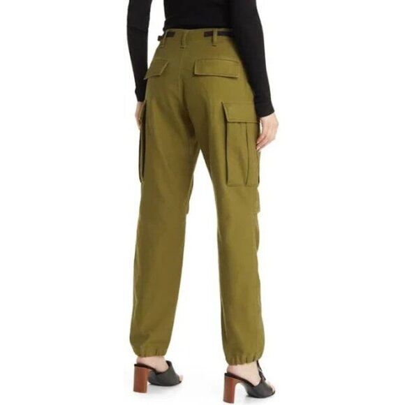 NEW Rag & bone Valli High Waist Cargo Pants ARMY GREEN SIZE 0/100%AUTHENTIC - Picture 4 of 5